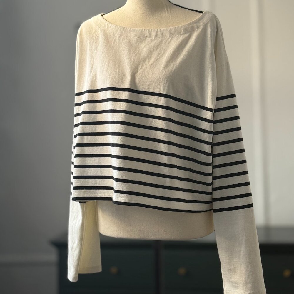 J Crew Striped Boatneck Shirt